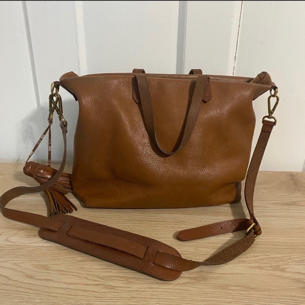 Madewell Ziptop Crossbody Transport Bag Leather